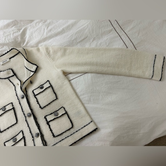 CHICJOC Women Cardigan with front pockets in white size 38 - Picture 10 of 16